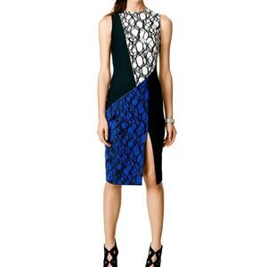 Elizabeth and James Women’s 2 Sheath Dress Black White Blue “Cross the Line”